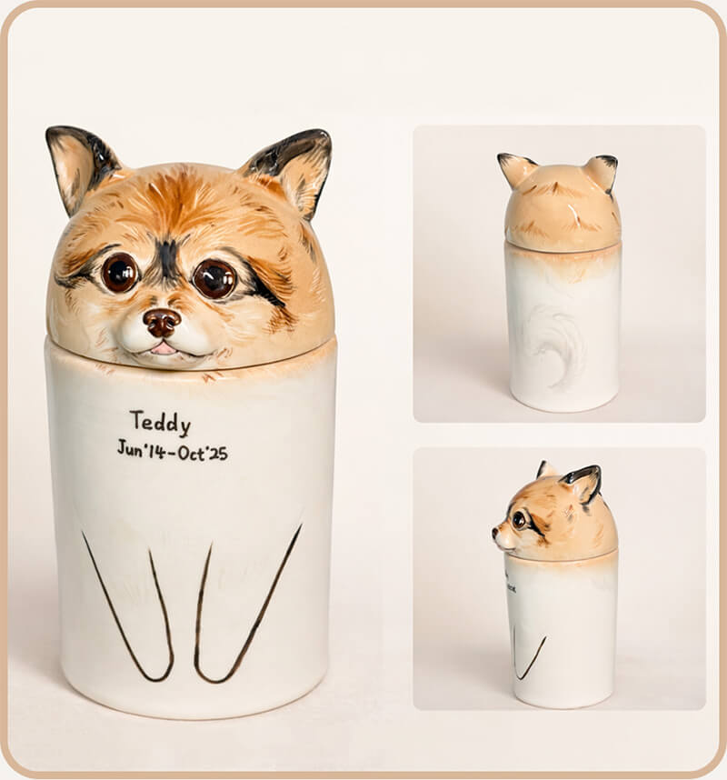 Step 3: The custom urn is hand-sculpted and fired at 1300°C to create a durable, high-fire porcelain memorial sanctuary.